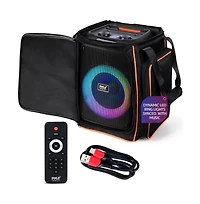 Pyle Portable Bt Party Speaker with Built-in Rechargeable Battery, Tws Function, Mic Input, Mic Echo Control, Bass and Treble Control