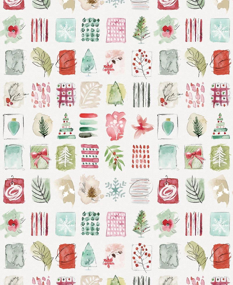 Punch Studio Winter Watercolor Holiday Gift Wrap, 30" x 120"