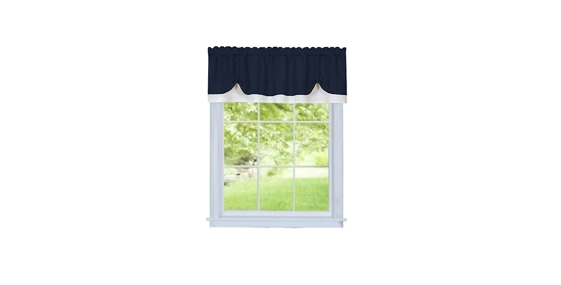 Kate Aurora Country Farmhouse Flax Linen Tie Up Window Valance - 58 in. W x 14 L