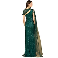 Lara Women's One Shoulder Fitted Gown