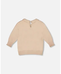Deux par Girl 3/4 Sleeve Knitted Sweater Beige