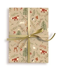 Punch Studio Woodland Christmas Holiday Gift Wrap, 30" x 120"