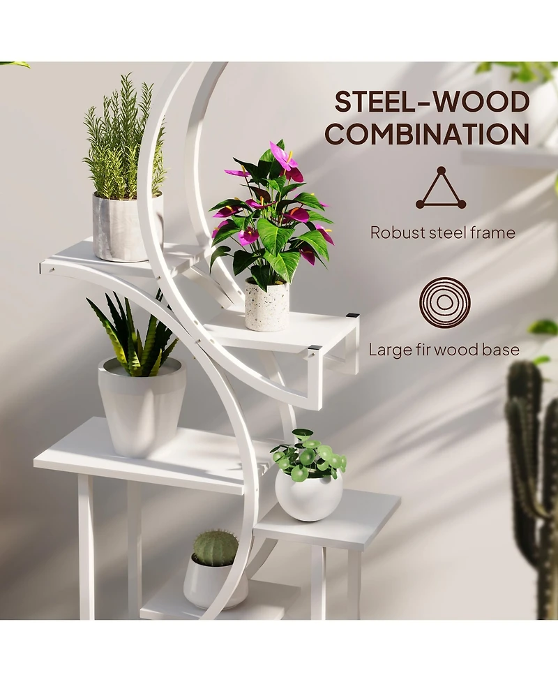 Outsunny 8 Tier Plant Sd, 62" S-Shaped Shelf, ish