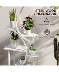 Outsunny 8 Tier Plant Sd, 62" S-Shaped Shelf, ish