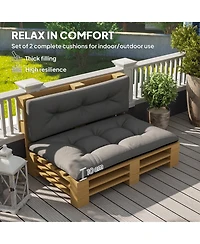 Outsunny 2 Seat Pallet Cushions 3.9 in. Sofa Cushions, Dark