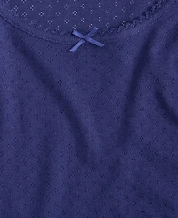 Charter Club Women's Long Sleeve Pointelle Tee
