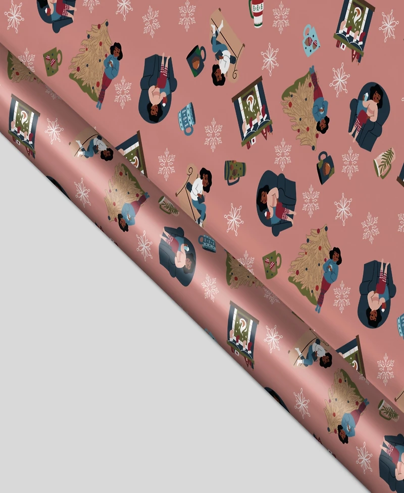 Black Paper Party Holly Me Time Gift Wrap