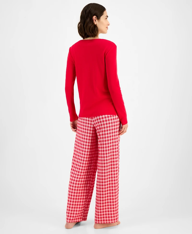 Charter Club Women's Soft Knit Printed Pajama Pants, Created for Macy's