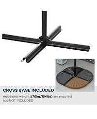 Outsunny 10' Cantilever Umbrella Offset Patio Umbrella w/ Cross Base