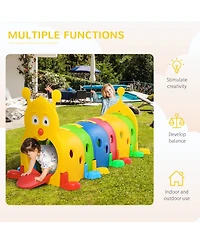 Qaba Toddler Caterpillar Tunnel Climb-n-Crawl Play, 106.75" x 39.75" x 41.25"