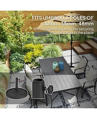 Outsunny Round Patio Umbrella Base, 26 lbs Resin Umbrella Sd,