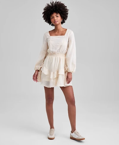 And Now This Women's Embroidered Blouson-Sleeve Fit & Flare Dress, Macy's Exclusive