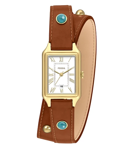 Fossil Women's Raquel Three-Hand Date Brown Croco Leather Watch, 23mm