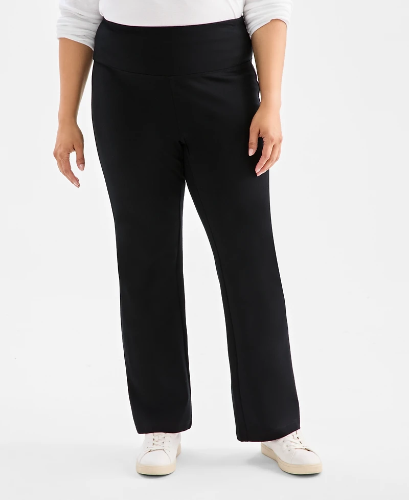 Style & Co Plus High-Rise Bootcut Ponte Pants, Created for Macy's