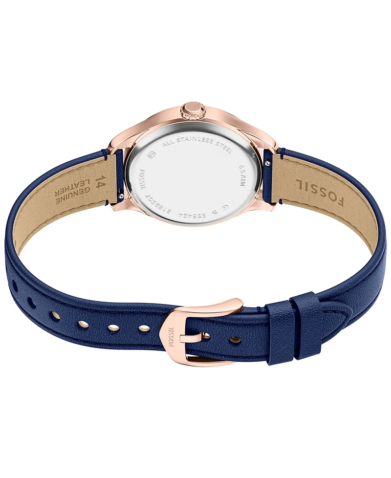 Fossil Women's Gilmore Three-Hand Navy Croco Leather Watch, 28mm