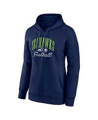 Fanatics Women's College Navy Seattle Seahawks Team Logo Victory Script Pullover Hoodie