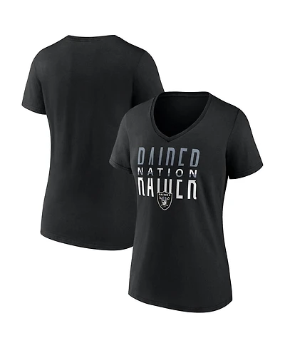 Fanatics Women's Black Las Vegas Raiders Back Home Again V-Neck T-Shirt