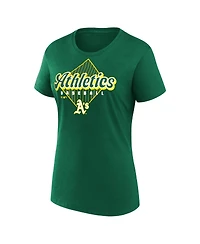 Fanatics Women's Green Athletics Cotton T-Shirt