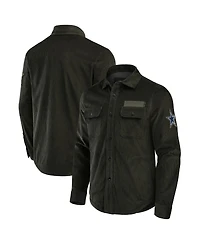 Fanatics Men's Olive Dallas Cowboys Corduroy Button-Up Shacket