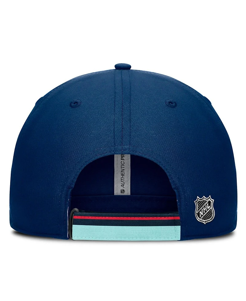 Fanatics Men's Navy/Light Blue Seattle Kraken Authentic Pro Ripstop Adjustable Hat