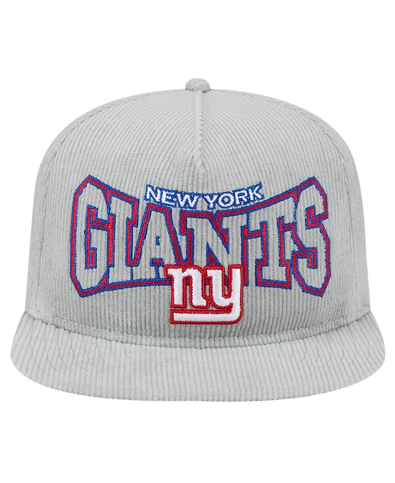 New Era Men's Gray New York Giants Corduroy Golfer Adjustable Hat