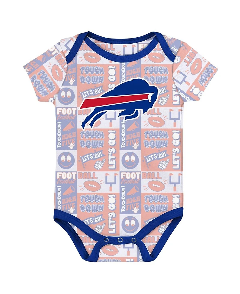 Outerstuff Baby Boys and Girls 3-Pack Buffalo Bills Play Day Bodysuit Set