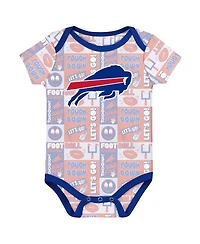 Outerstuff Baby Boys and Girls 3-Pack Buffalo Bills Play Day Bodysuit Set