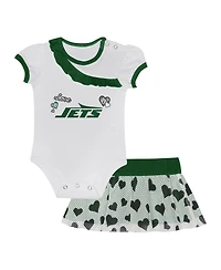 Outerstuff Baby Boys and Girls 2-Piece New York Jets Love My Team Bodysuit and Skirt Set