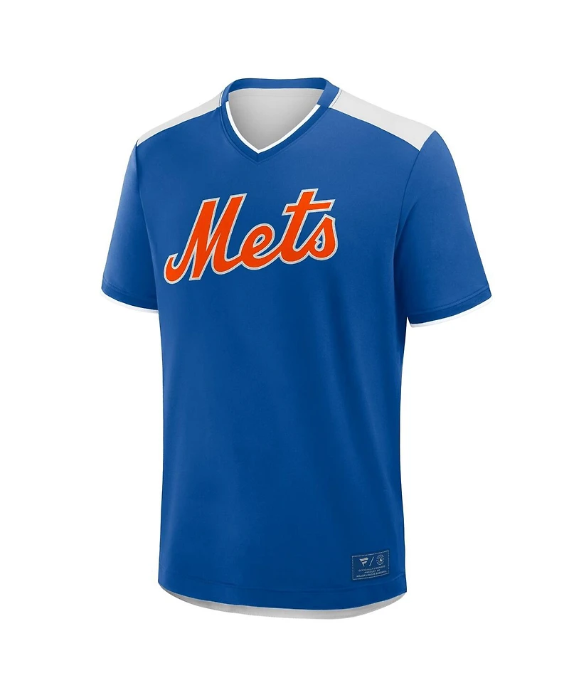 Fanatics Men's Royal New York Mets Walk Off V-Neck T-Shirt