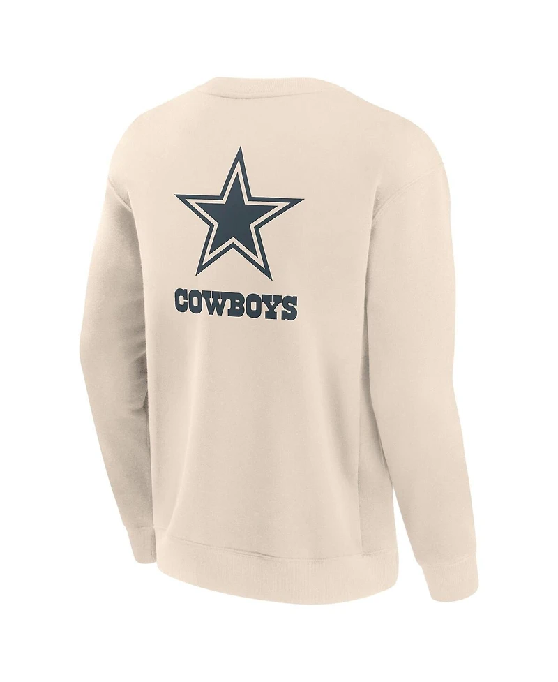 Fanatics Men's Cream Dallas Cowboys Elements Future Ground Lettering Pullover Sweatshirt
