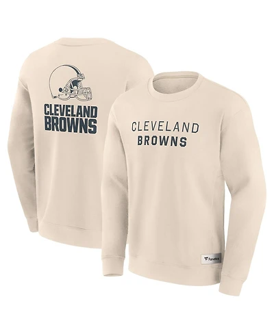 Fanatics Men's Cream Cleveland Browns Elements Future Ground Lettering Pullover Sweatshirt