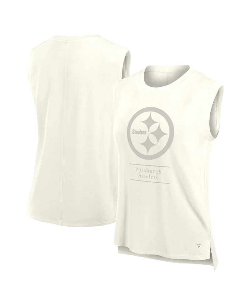 Fanatics Women's Cream Pittsburgh Steelers Studio Embrace Tank Top
