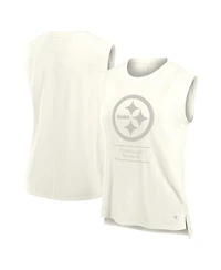 Fanatics Women's Cream Pittsburgh Steelers Studio Embrace Tank Top