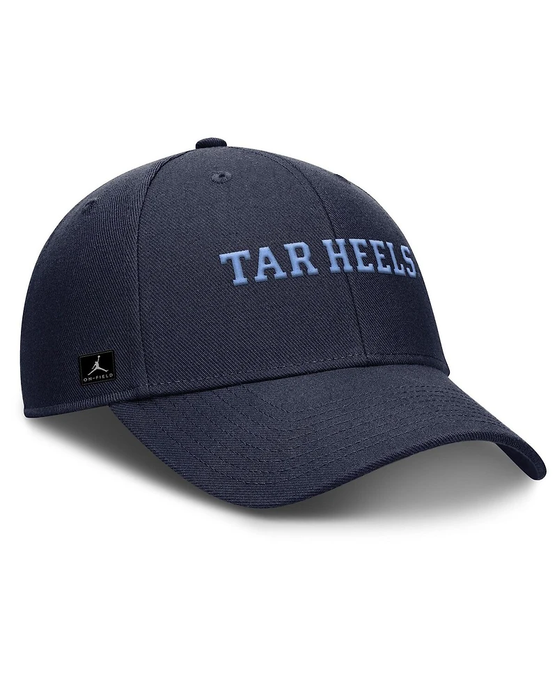 Jordan Men's Navy North Carolina Tar Heels 2025 On-Field Rise Performance Adjustable Hat