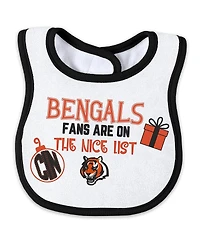 Wear by Erin Andrews Baby Boys and Girls Cincinnati Bengals Allover Print Full-Zip Sleeper with Bib Set