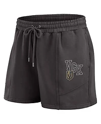 Wear by Erin Andrews Women's 2-Piece Black Vegas Golden Knights Washed Fleece Sweatshirt and Shorts Lounge Set