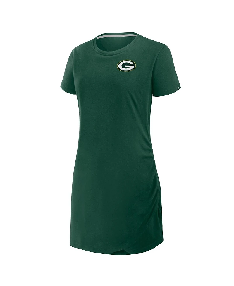 Fanatics Women's Green Bay Packers Ruched Drape T-Shirt Dress