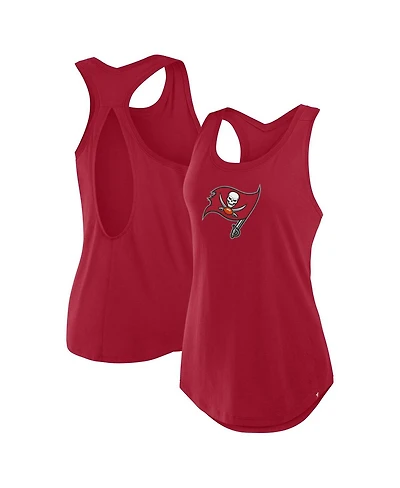 Fanatics Women's Red Tampa Bay Buccaneers Iron Fan Tank Top