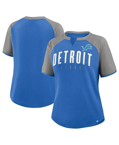 Fanatics Women's Blue/Silver Detroit Lions Height Advantage T-Shirt