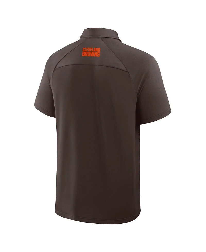 Fanatics Men's Brown Cleveland Browns Back Around Raglan Polo Shirt