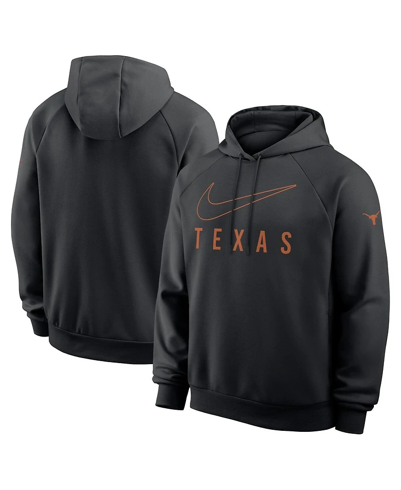 Nike Men's Black Texas Longhorns Premium Raglan Performance Pullover Hoodie