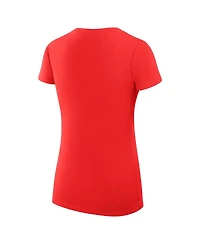 G-iii 4Her by Carl Banks Women's Red Cincinnati Reds Team Logo Graphic V-Neck Fitted T-Shirt