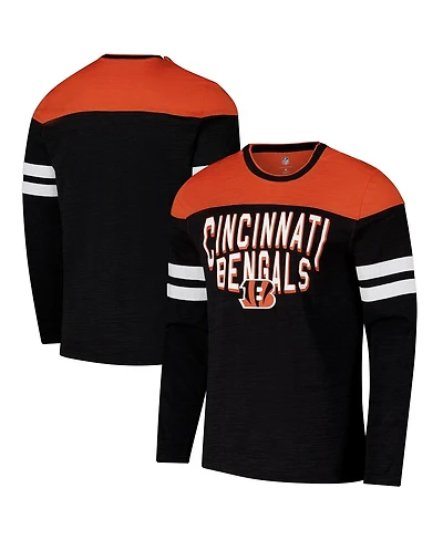 G-iii Sports by Carl Banks Men's Black/Orange Cincinnati Bengals Adaptive Hail Mary Long Sleeve T-Shirt