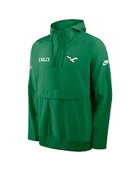 Nike Men's Kelly Green Philadelphia Eagles Sideline Alt Pack Anorak Half-Zip Hoodie Jacket
