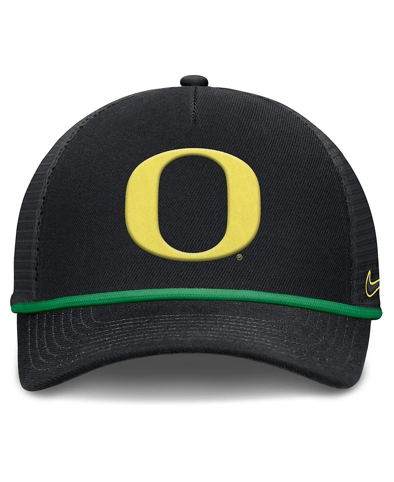 Nike Men's Black Oregon Ducks Rise Primetime Trucker Adjustable Hat