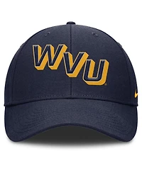 Nike Men's Navy West Virginia Mountaineers Slanted Primetime Rise Performance Adjustable Hat