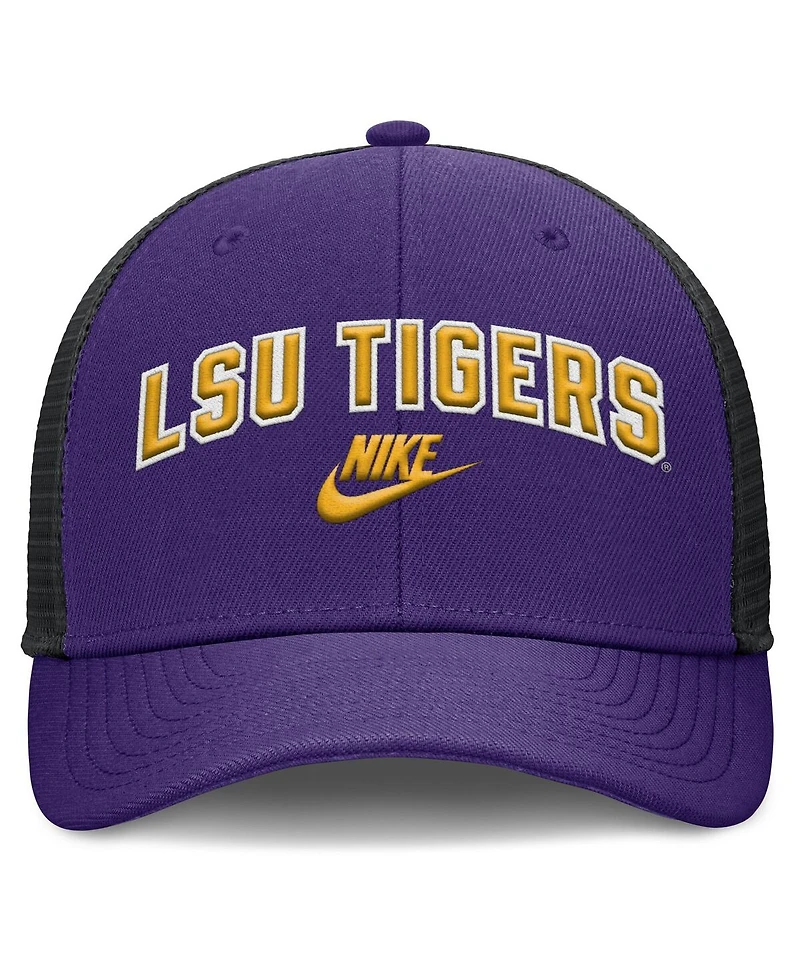 Nike Men's Purple/Black Lsu Tigers Legacy Arch Rise Performance Trucker Adjustable Hat