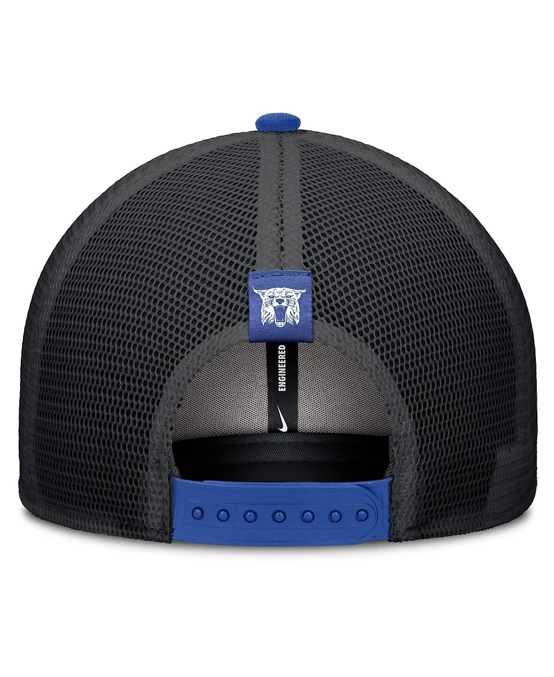 Nike Men's Royal/Black Kentucky Wildcats Legacy Arch Rise Performance Trucker Adjustable Hat