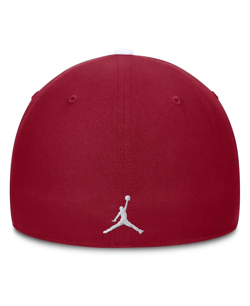 Jordan Men's White/Crimson Oklahoma Sooners 2025 Sideline Rise Local Performance Flex Hat