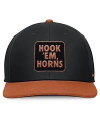 Nike Men's Black/Texas Orange Texas Longhorns 2025 Sideline Campus Pro Local Snapback Hat